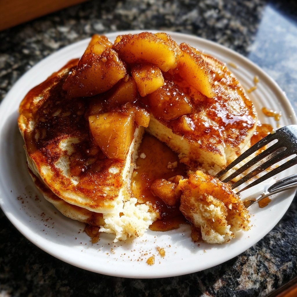Ricotta Pancakes with Caramelized Apples and Cinnamon​