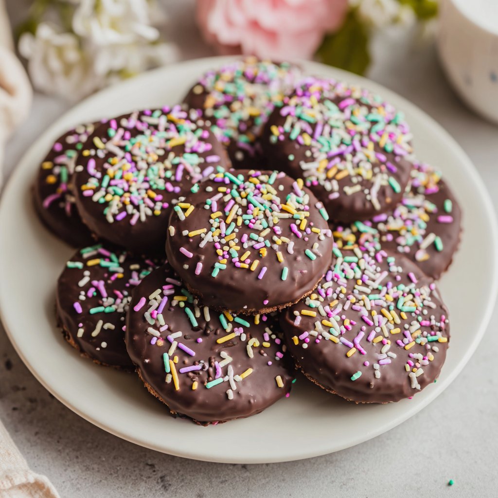 Chocolate Dipped Spring Cookies