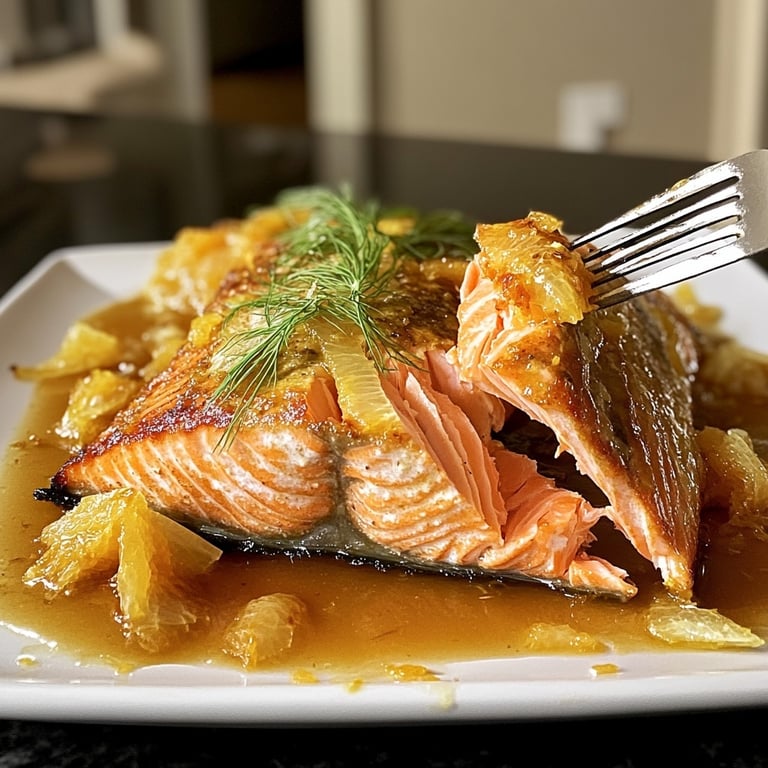 Slow Roasted Salmon with Orange and Fennel