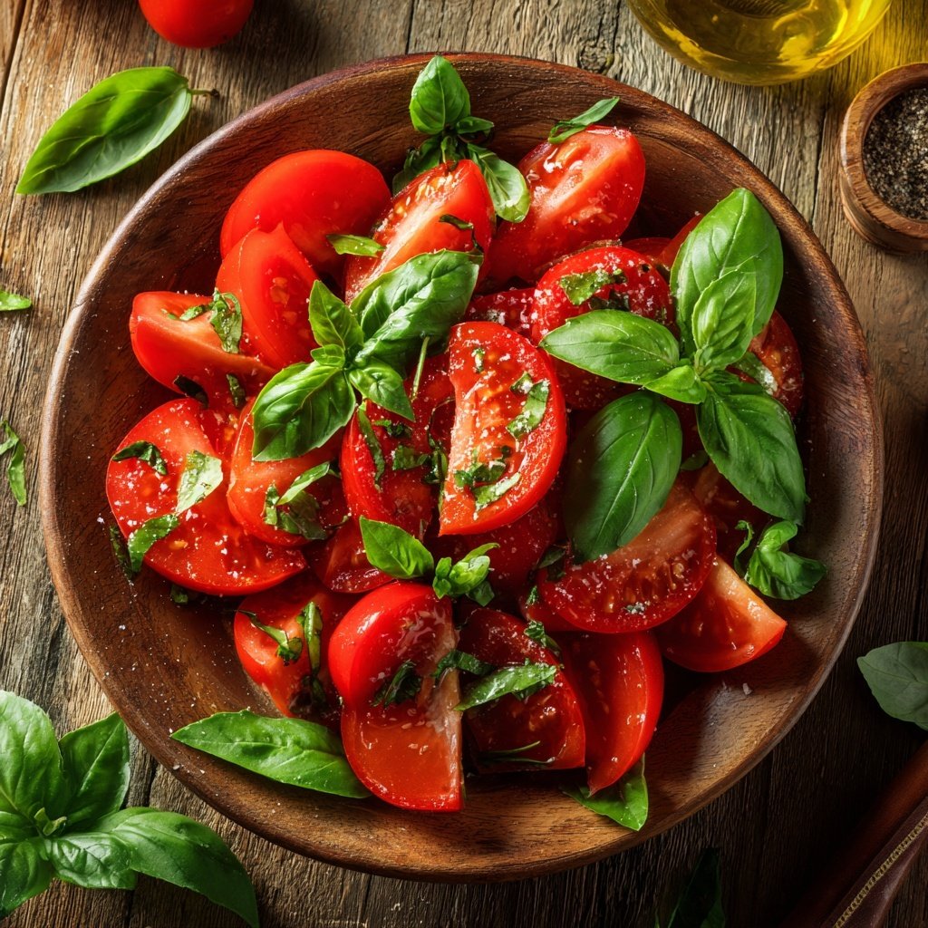 Fresh Basil and Tomato Salad
