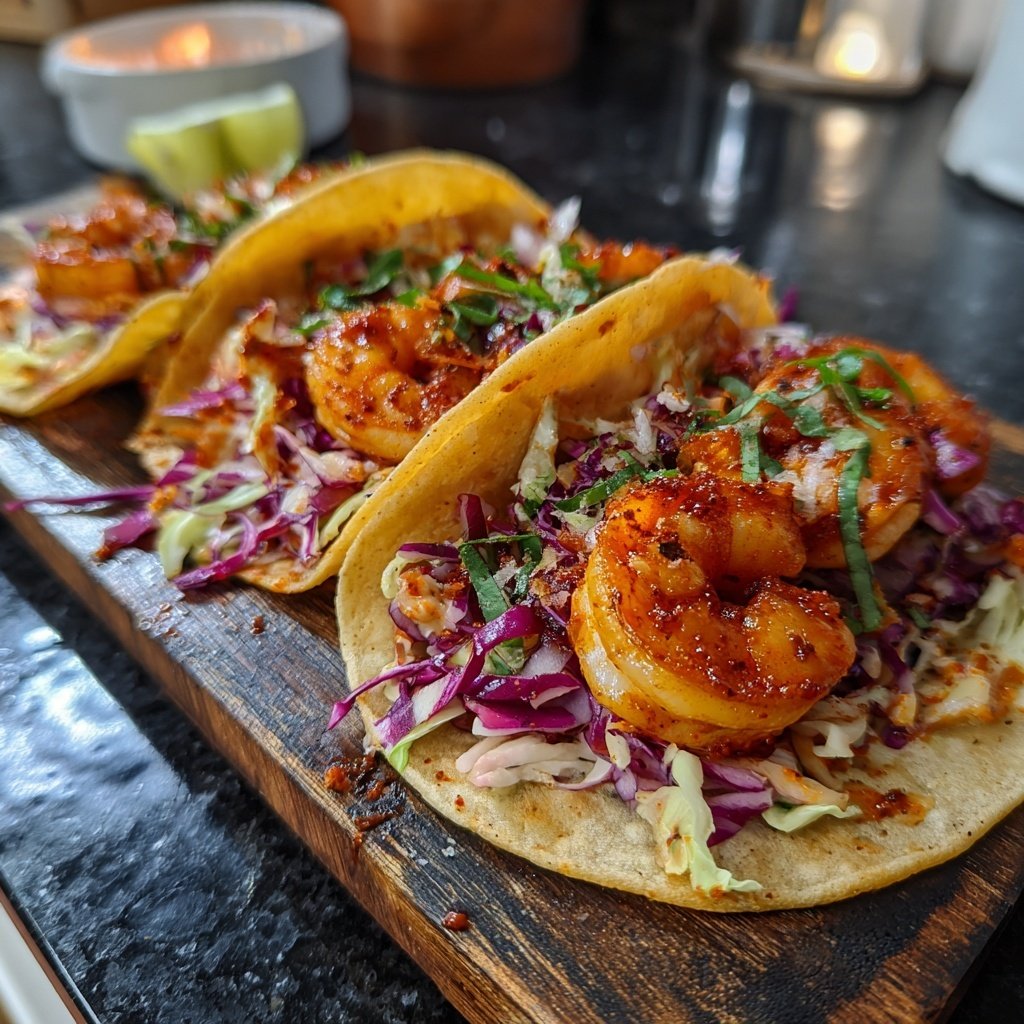 Spicy Shrimp Tacos with Slaw