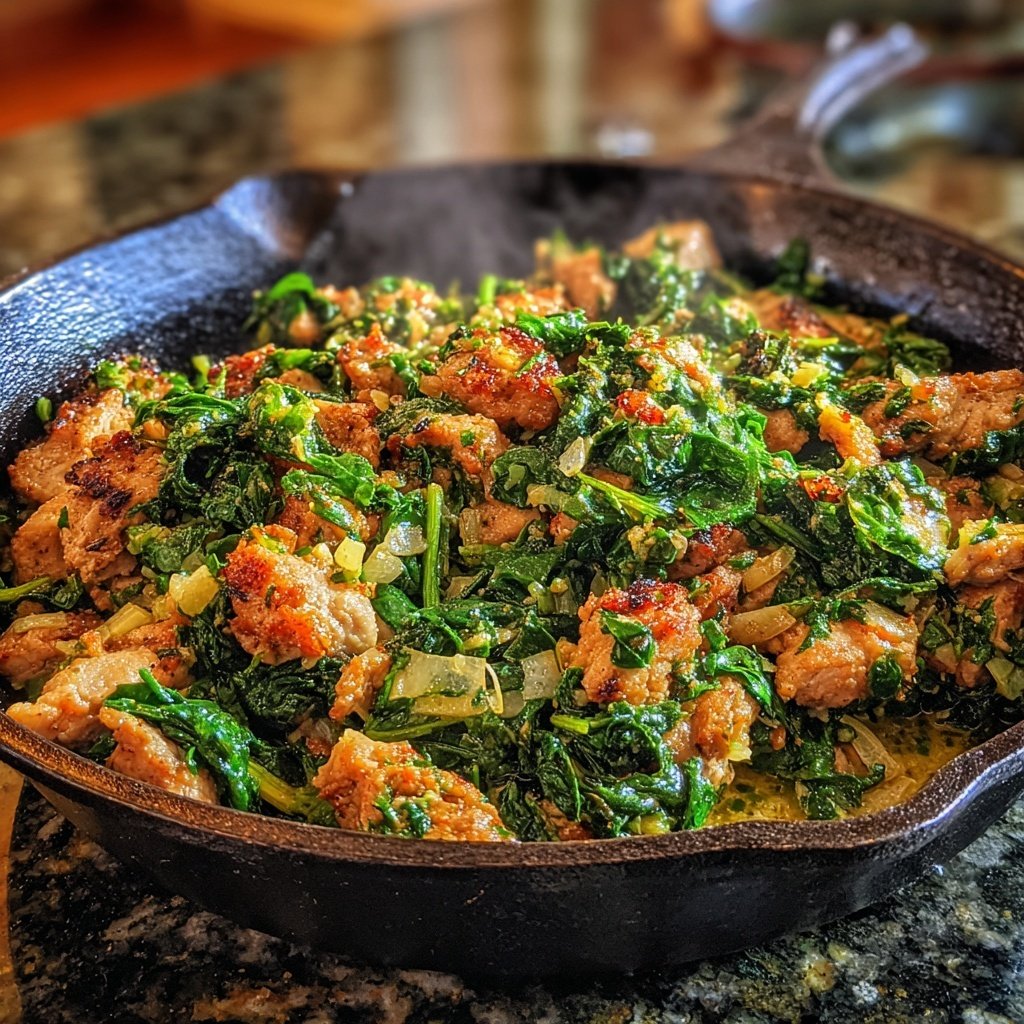Easy Turkey & Spinach Skillet