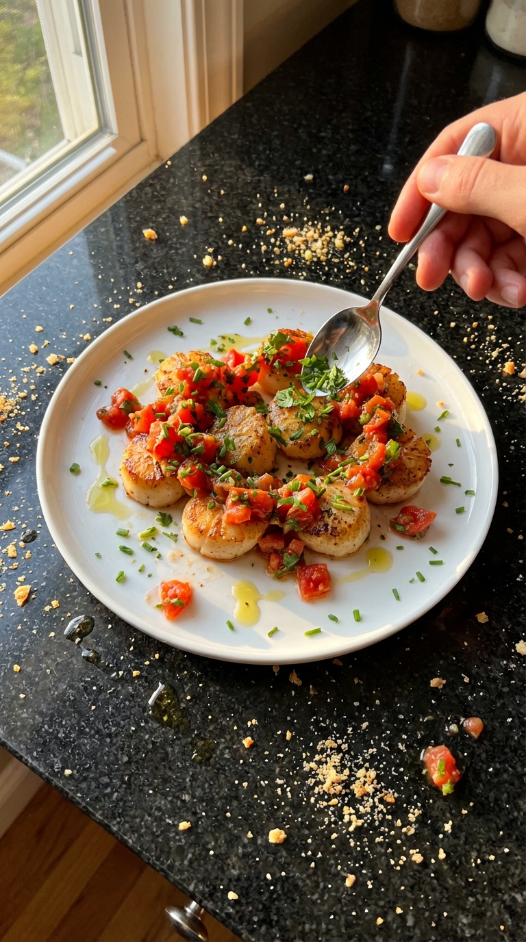 Simple Scallops with Tomato Salsa