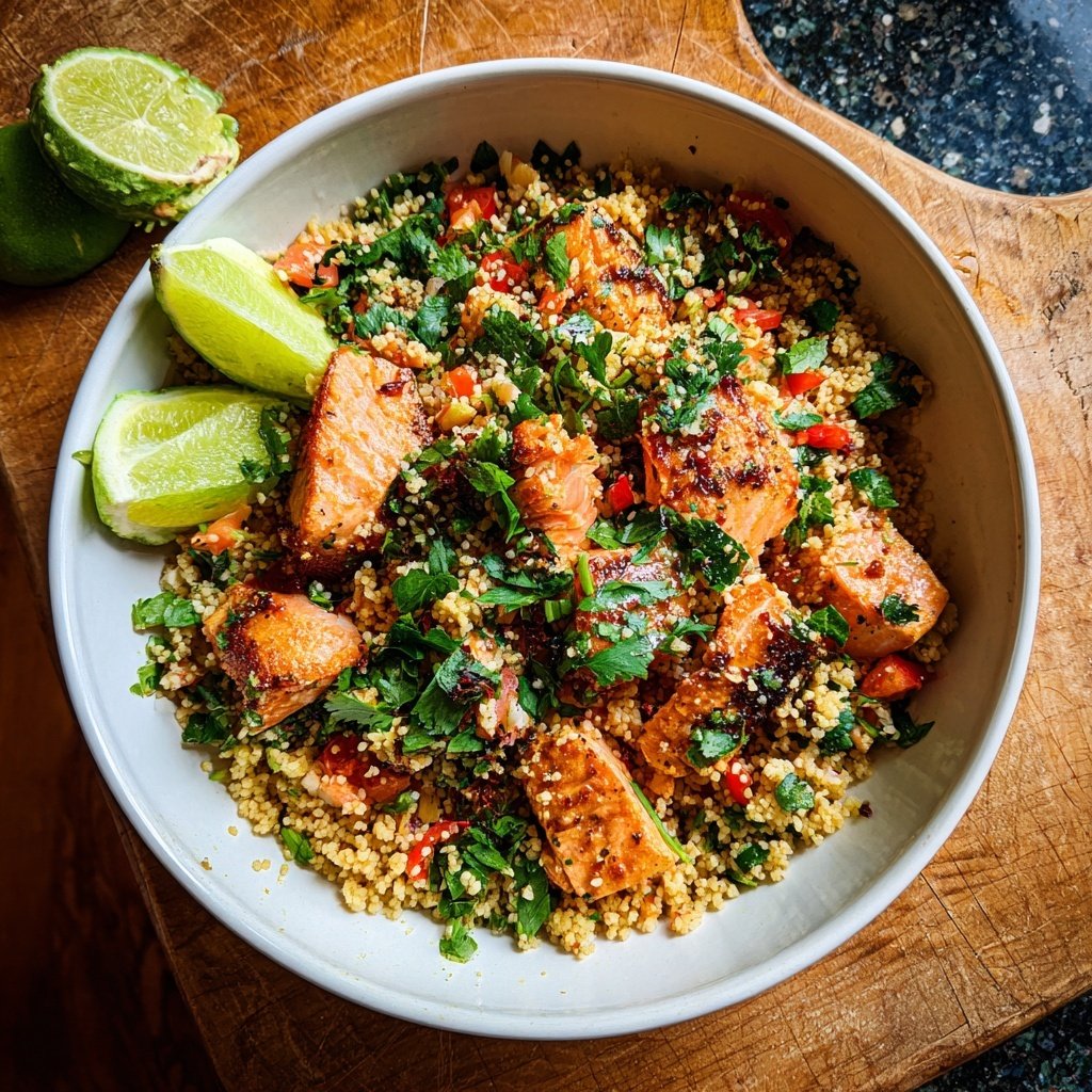 Mediterranean Salmon Couscous Bowl