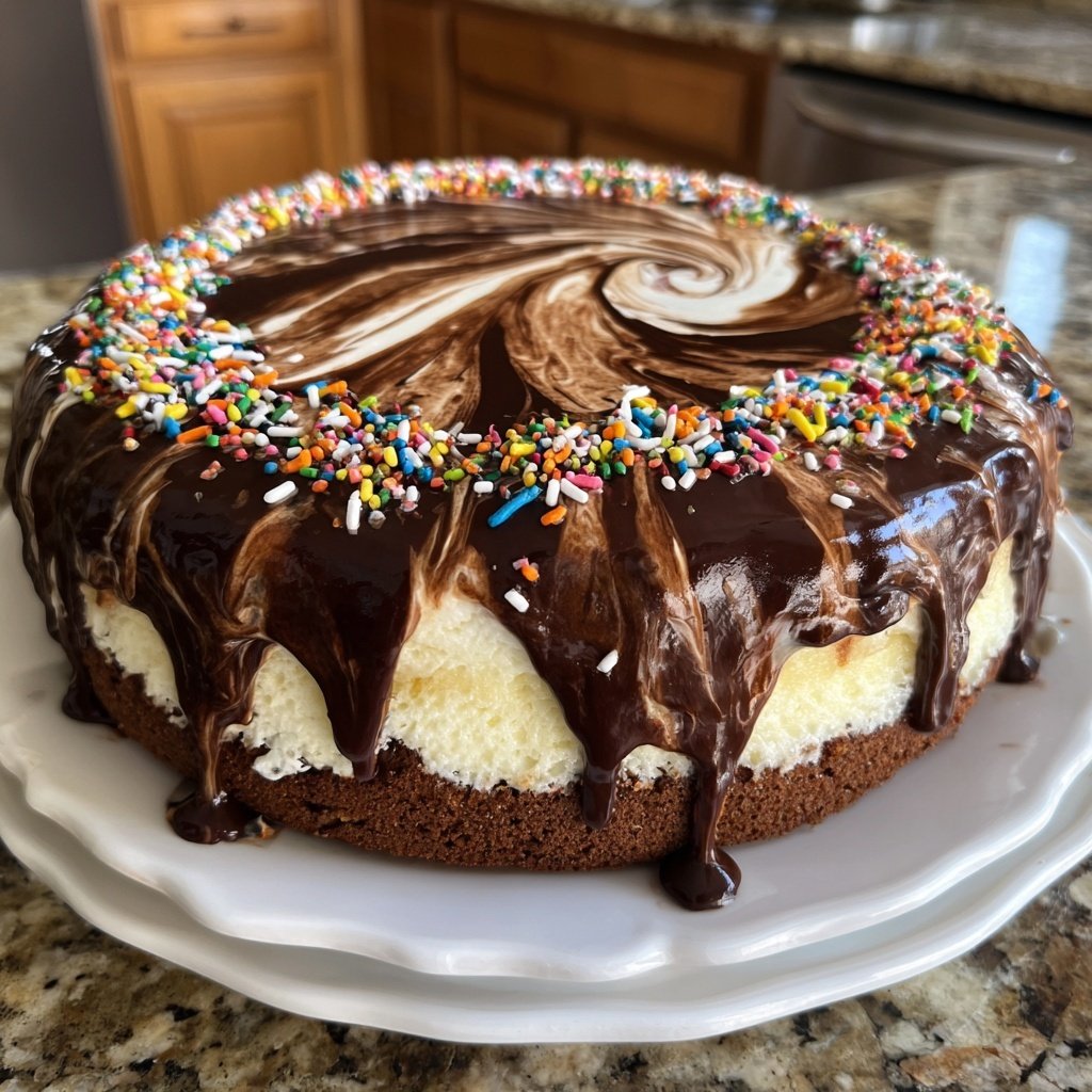 Marbled Vanilla Chocolate Cake