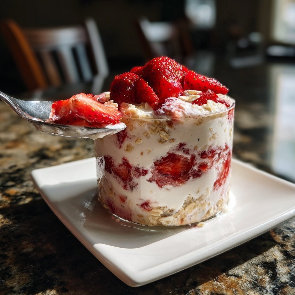 Strawberry Shortcake Overnight Oats