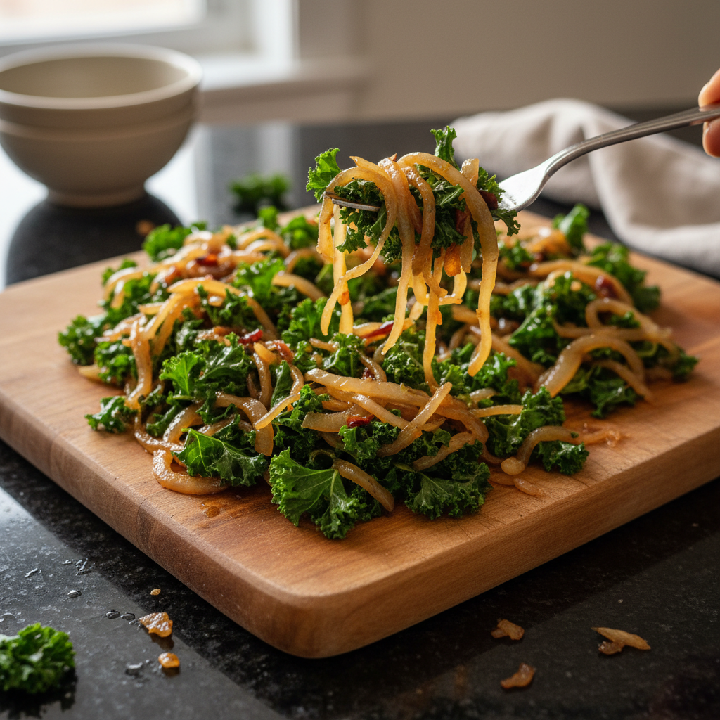 Caramelized Onion and Kale Slaw
