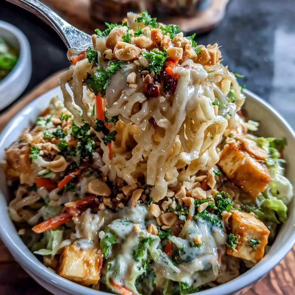 Tofu Peanut Noodle Bowl