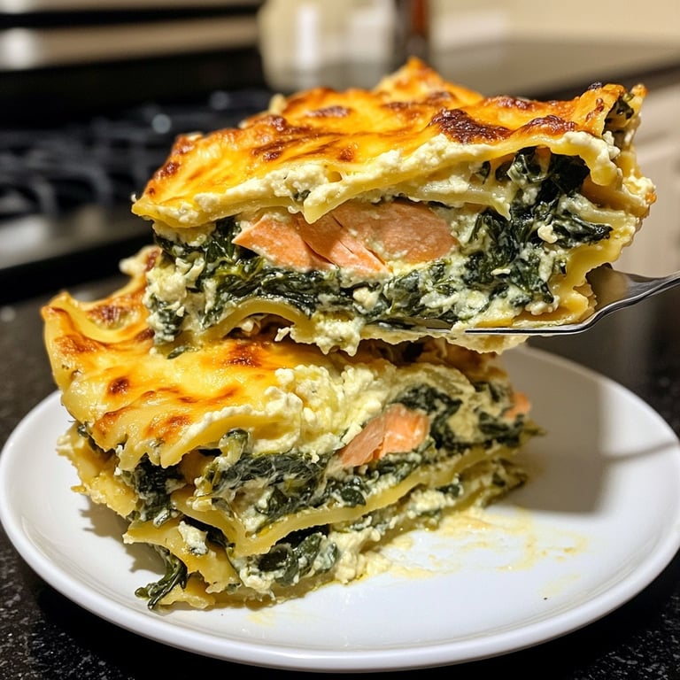 Spinach Salmon Lasagna for the Holidays