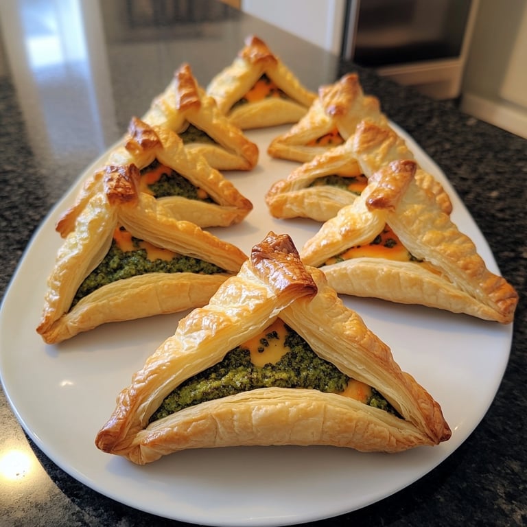 Puff Pastry Christmas Trees with Pesto and Cheese