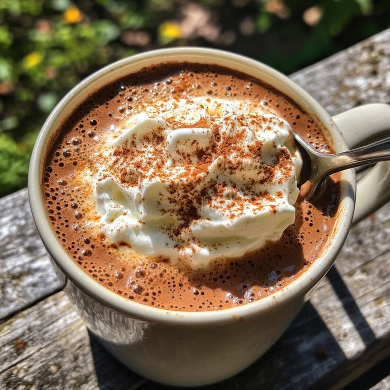 Hot Chocolate with Cinnamon, Vanilla and Whipped Cream