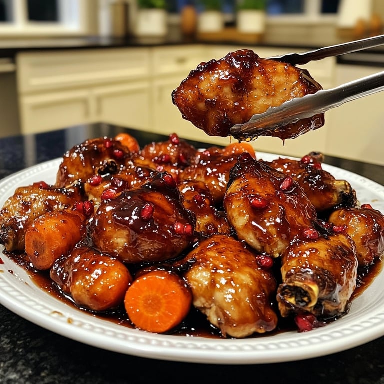 Pomegranate Molasses-Glazed Chicken and Carrots